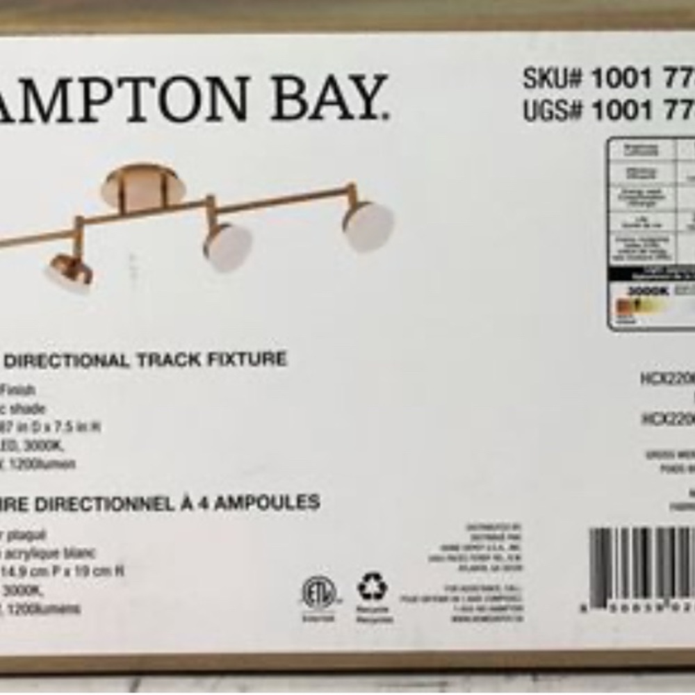 Hampton Bay Gold Directional Track Fixture